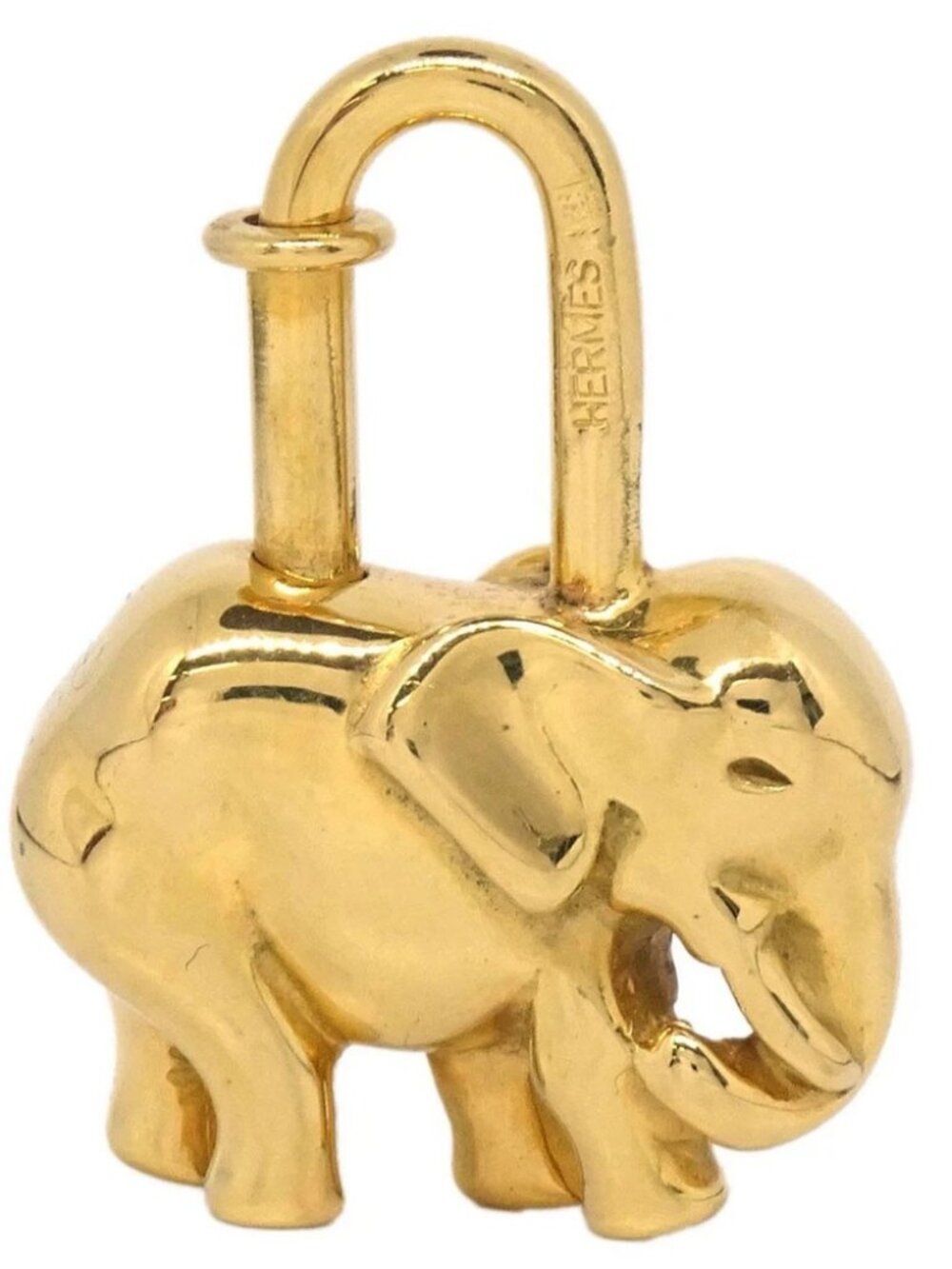 Hermes 1988 Elephant Cadena Gold Small Good